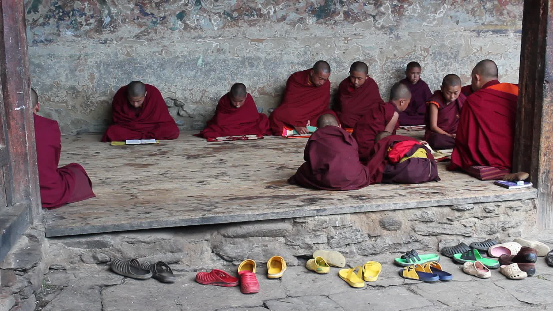 Young monks in Bumthang, Bhutan